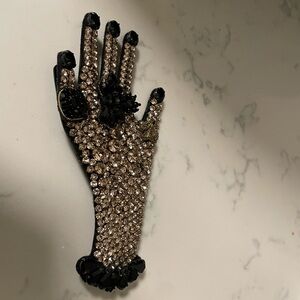 Gucci Elegant Hand-Shaped Bejeweled Brooch